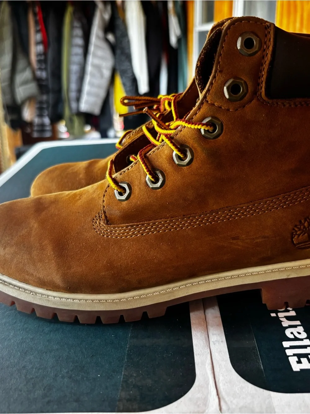 Timberland Wheat Brown Leather Work Boots Lightly Used
